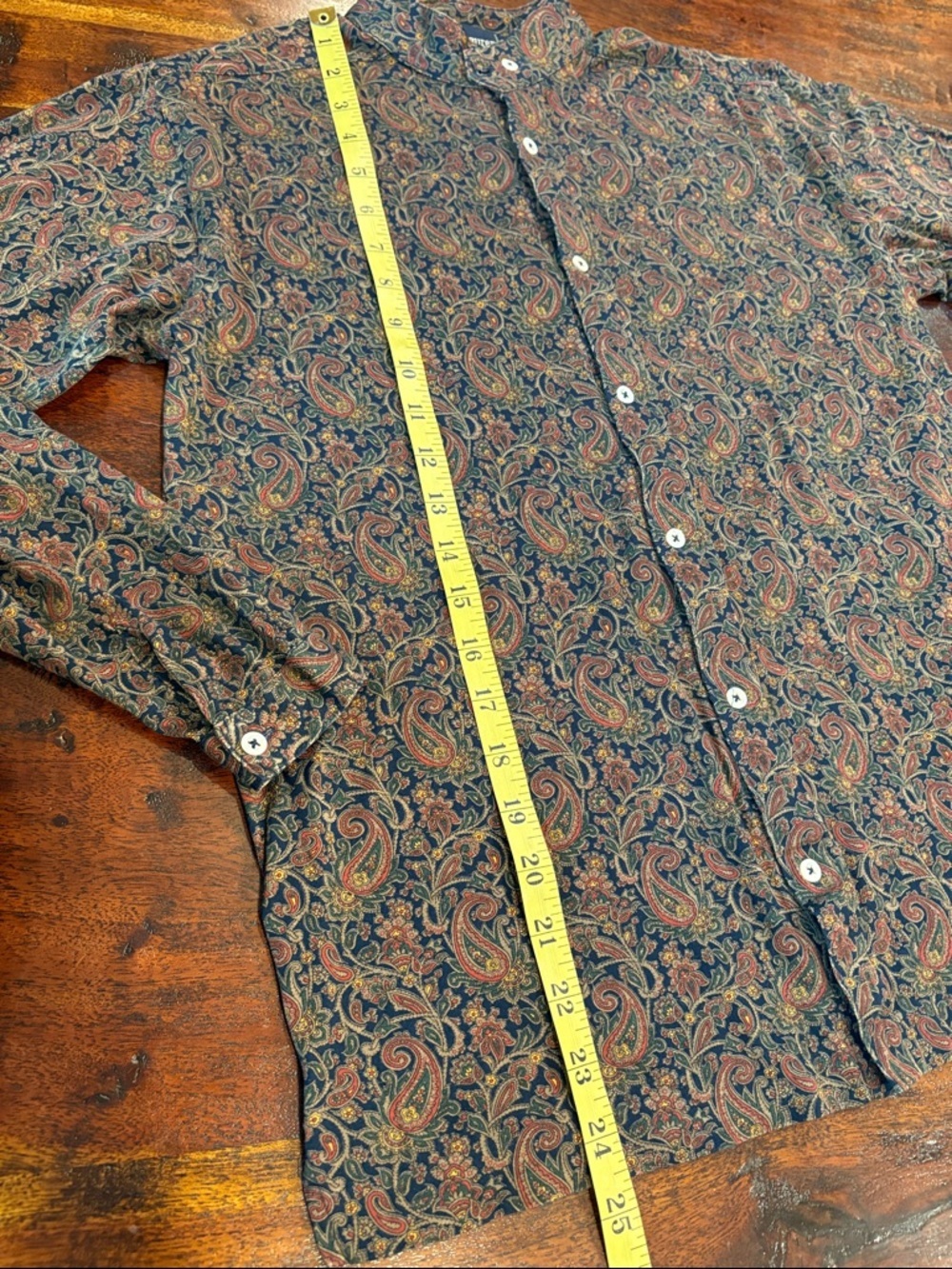 Vintage Ralph Lauren Blue Label 90s Paisley Cotton Button-Up High Neck Top Small - Picture 10 of 10